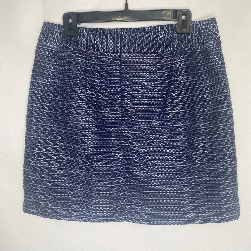 LOFT Ann‎ Taylor Navy Blue Tweed Mini Skirt Womens  Sz 8 Workwear Casual